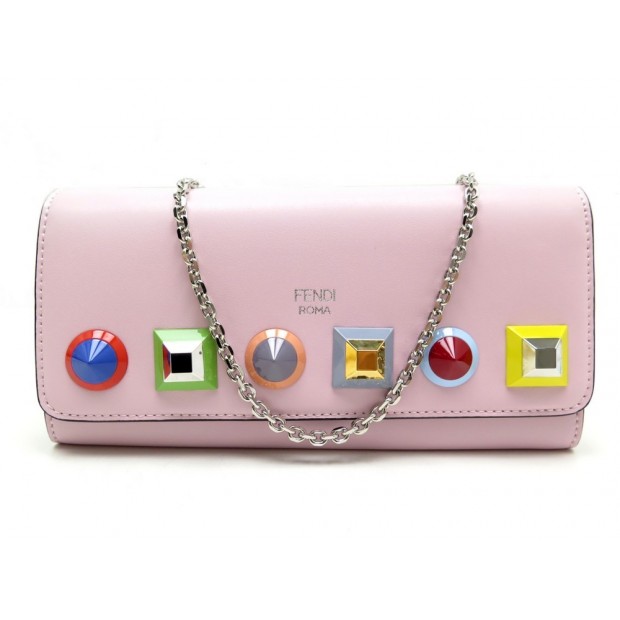 NEUF PORTEFEUILLE FENDI 8M0365 CONTINENTALE BANDOULIERE WALLET ON CHAIN WOC 590€