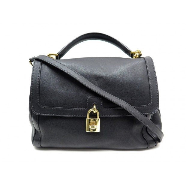 SAC A MAIN DOLCE & GABBANA MISS BONITA EN CUIR NOIR BANDOULIERE BAG PURSE 1300€