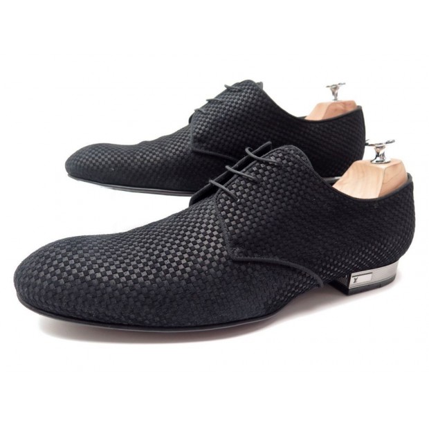 NEUF CHAUSSURES LOUIS VUITTON BANK DERBY 9 44 DAIM DAMIER NOIR BOITE SHOES 670€