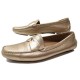 CHAUSSURES PRADA 1D5226 MOCASSINS 37.5 IT 38.5 FR CUIR GRAINE DORE LOAFERS 620€