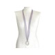 COLLIER CHRISTIAN DIOR SAUTOIR RUBAN 110CM EN METAL ARGENTE NECKLACE RIBBON 490€