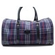 VINTAGE SAC A MAIN DE VOYAGE A MAIN BURBERRYS 50CM EN TOILE TARTAN BLEU HAND BAG