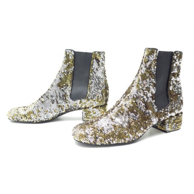 NEUF BOTTINES SAINT LAURENT SEQUINS 40 