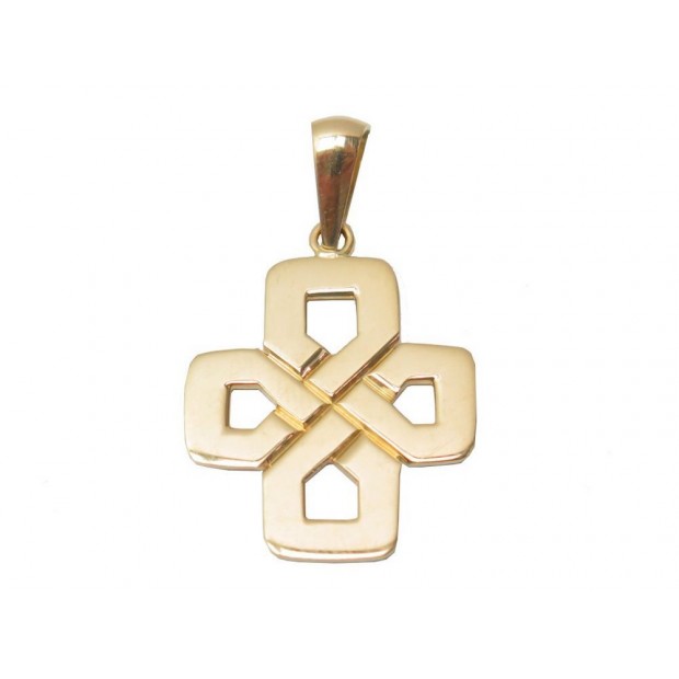 PENDENTIF POIRAY CROIX ENTRELACEE EN OR JAUNE 18K 4.8GR COLLIER CROSS GOLD 1240€