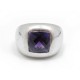 BAGUE BOUCHERON CABOCHON T 48 EN OR BLANC SERTI PIERRE AMETHYSTE 16GR RING 1490€