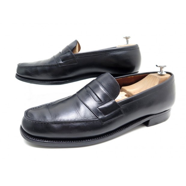 CHAUSSURES JM WESTON MOCASSINS 180 8A 41.5 42 FIN CUIR NOIR LOAFERS SHOES 670€