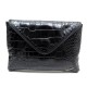 NEUF SAC POCHETTE A MAIN LANCEL A05340 ENVELOPPE EN CUIR FACON CROCO CLUTCH BAG