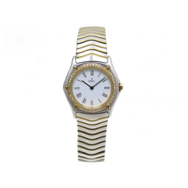 MONTRE EBEL WAVE 181930 26 MM QUARTZ 45 DIAMANTS OR JAUNE & ACIER WATCH 3850€