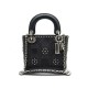 NEUF SAC A MAIN CHRISTIAN DIOR LADY CLOUTE EN CUIR NOIR BANDOULIERE PURSE 4200€