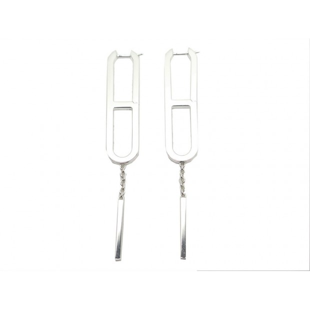 BOUCLES D'OREILLES HERMES EVER CHAINE D'ANCRE MM EN ARGENT 925 EARRINGS 890€