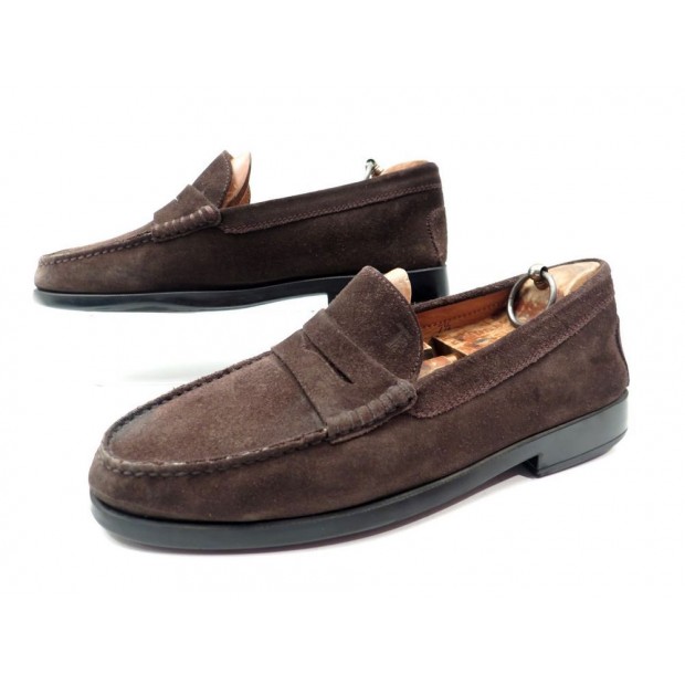 CHAUSSURES TOD'S 7.5 41.5 MOCASSINS DAIM VEAU VELOURS + EMBAUCHOIRS SHOES 410€