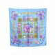 NEUF FOULARD HERMES RUBANS DU CHEVAL EN SOIE BLEUE CARRE 90 CM SILK SCARF 360€