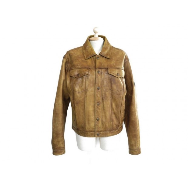 NEUF BLOUSON BELSTAFF BLACK PRINCE 50 L CUIR MARRON VESTE LEATHER JACKET 1200€