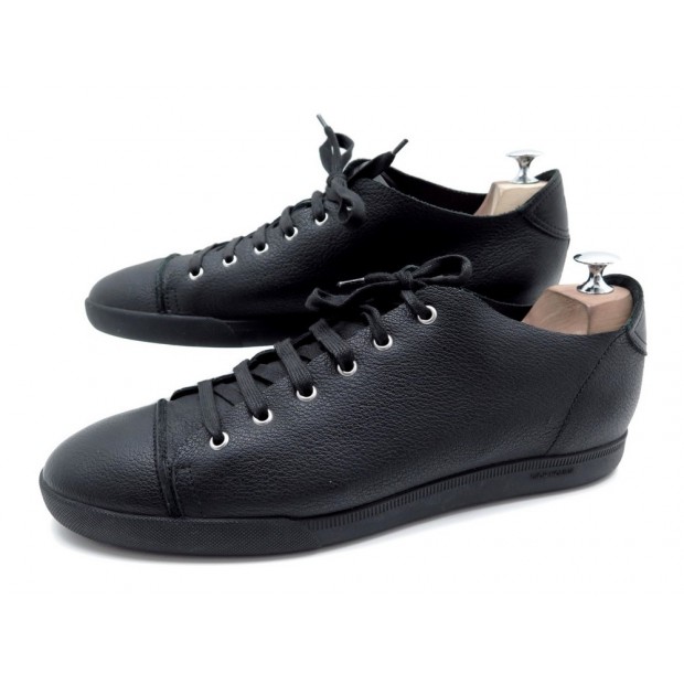 NEUF CHAUSSURES DIOR HOMME BASKETS 44 EN CUIR GRAINE NOIR LEATHER SNEAKERS 490€