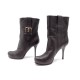 NEUF CHAUSSURES LOUIS VUITTON BOTTINES A BOUCLE 38.5 EN CUIR GRAINE BOOTS 1100€