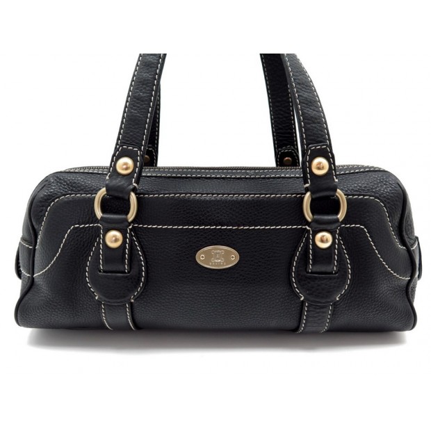 VINTAGE SAC A MAIN CELINE CUIR GRAINE NOIR 