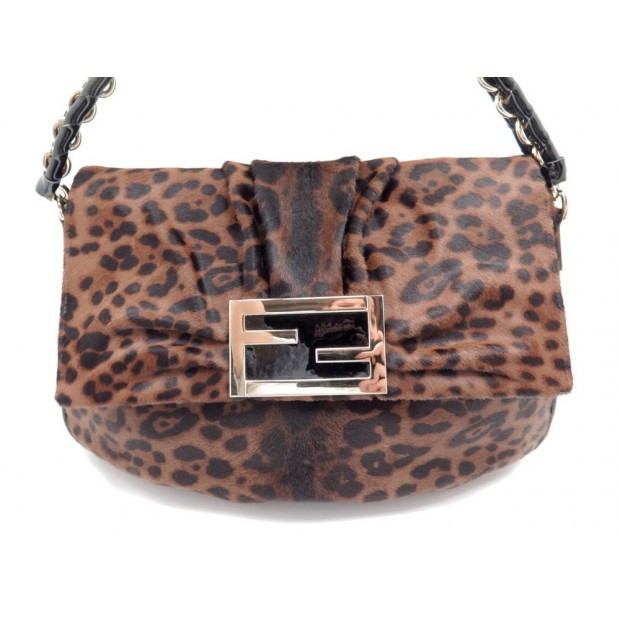 NEUF SAC A MAIN FENDI MIA 8BR614 EN CUIR POULAIN LEOPARD PONY HAIR PURSE 1230€