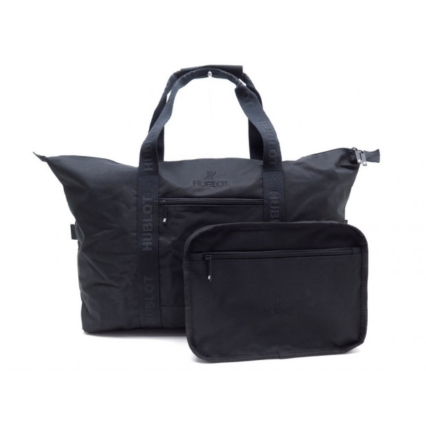 NEUF SAC DE VOYAGE A MAIN MONTRE HUBLOT 50 CM EN TOILE NOIRE + TROUSSE HAND BAG