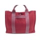 NEUF SAC A MAIN HERMES HARNAIS MM TOILE ROUGE CUIR NEGONDA CABAS TOTE BAG 1100€