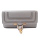 NEUF PORTEFEUILLE CHLOE LONG MARCIE COMPAGNON EN CUIR GRIS CACHEMIRE WALLET 350€