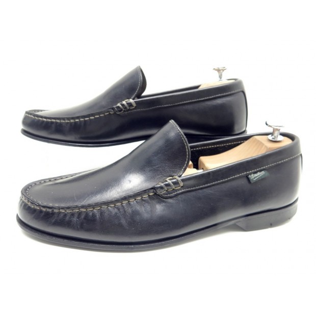 CHAUSSURES PARABOOT MOCASSINS ANVERS 7.5 41.5 EN CUIR NOIR LOAFER SHOES 185€