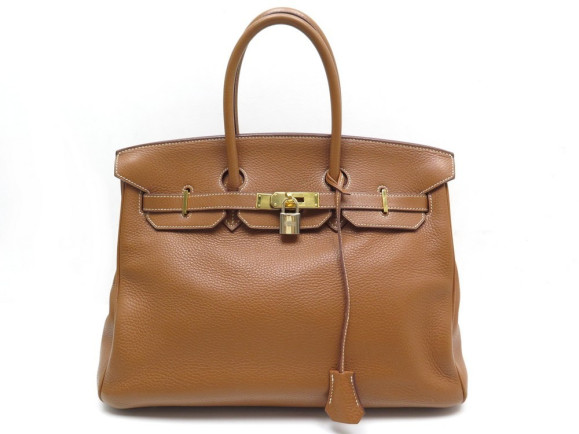sac a main hermes birkin 35 en cuir togo gold