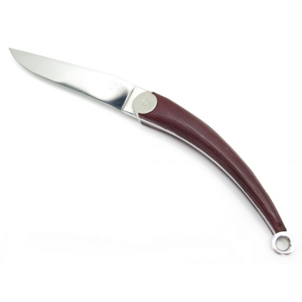 NEUF COUPE PAPIER HERMES HERLAG BY LAGUIOLE COUTEAU CUIR MARRON PAPER KNIFE 640€