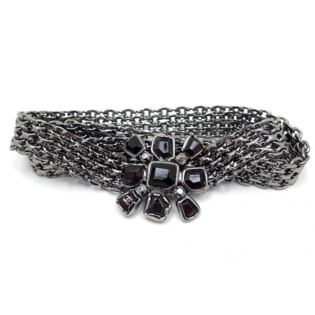 NEUF CEINTURE CHANEL CROIX GRIPOIX T 80 CHAINE EN METAL RUTHENIUM BELT 1300€