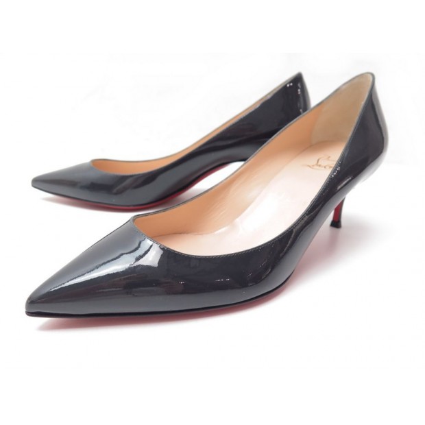 NEUF CHAUSSURES CHRISTIAN LOUBOUTIN PIGALLE FOLLIES 55 ESCARPINS 38 CUIR VERNI 