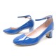 NEUF CHAUSSURES REPETTO ESCARPINS BABIES ELECTRA 37.5 CUIR VERNI BLEU SHOES 290€