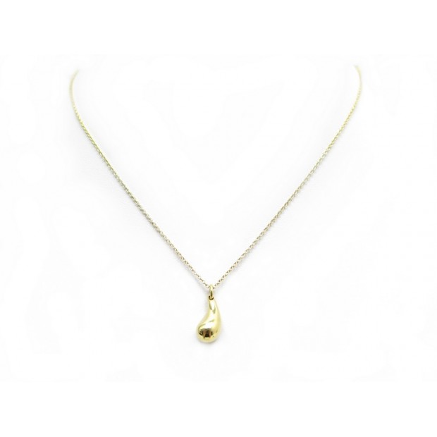 NEUF COLLIER TIFFANY & CO LARME EN OR JAUNE 18K 3.6 GR TEARDROP NECKLACE 1250€