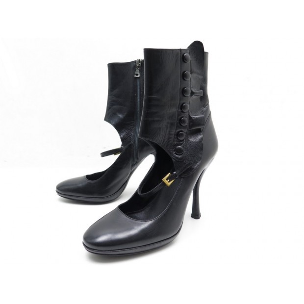 CHAUSSURES PRADA ESCARPINS 37 IT 38 FR EN CUIR NOIR LEATHER SHOES PUMP 695€