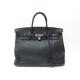 SAC A MAIN HERMES BIRKIN 40 EN CUIR TAURILLON CLEMENCE NOIR & ARGENT HAND BAG