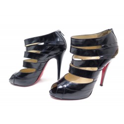 CHAUSSURES CHRISTIAN LOUBOUTIN ESCARPINS GRIL JAZZ 40 CUIR VERNI NOIR SHOES 750€