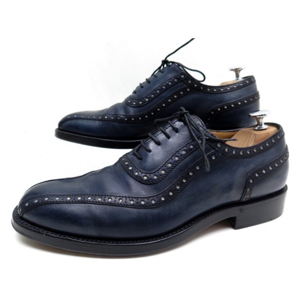 CHAUSSURES BERLUTI RICHELIEU 7 41 FORME 3307 EN CUIR BLEU PATINE SHOES 1200€