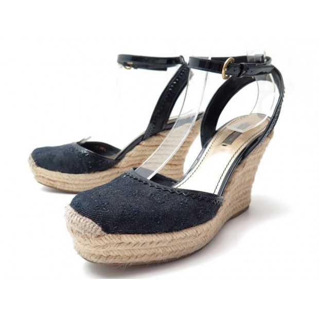 CHAUSSURES LOUIS VUITTON SANDALES ESPADRILLES COMPENSEES 38.5 