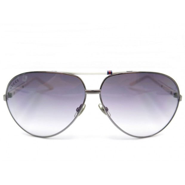 LUNETTES DE SOLEIL GUCCI AVIATOR PILOTE BLANCHE SUNGLASSES WHITE 300€