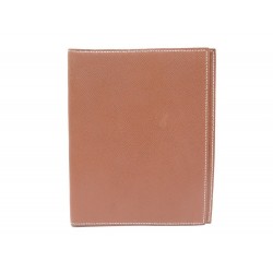 COUVERTURE HERMES PORTE AGENDA GM EN CUIR EPSOM GOLD MARRON CAHIER DIARY COVER