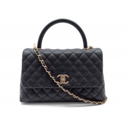 NEUF SAC A MAIN CHANEL COCO HANDLE PM A92991 BANDOULIERE EN CUIR CAVIAR NOIR BAG