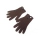 NEUF GANTS HERMES FEELING TAILLE S EN CACHEMIRE MARRON & CUIR NOIR GLOVES 395€