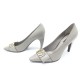 NEUF CHAUSSURES LOUIS VUITTON ERIKA ESCARPINS 38.5 CUIR GRAINE GRIS SHOES 565€