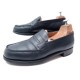 CHAUSSURES JM WESTON 180 5E 39 LARGE 39.5 MOCASSINS CUIR BLEU LOAFERS SHOES 590€