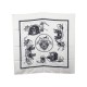 NEUF FOULARD HERMES EX LIBRIS BLANC NOIR 