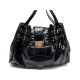 SAC A MAIN JIMMY CHOO RAMONA EN CUIR VERNI NOIR DORE BLACK HAND BAG PURSE 1725€