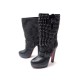CHAUSSURES CHRISTIAN LOUBOUTIN MARISA CLOUTEES 39.5 BOTTES CUIR NOIR BOOTS 1095€