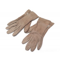 GANTS HERMES FINITION H 7.5 EN CUIR MARRON CAMEL BROWN LEATHER GLOVES 570€