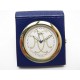 NEUF REVEIL DE VOYAGE HERMES QU1.703 MONTRE ALARME PENDULETTE CUIR BLEU CLOCK