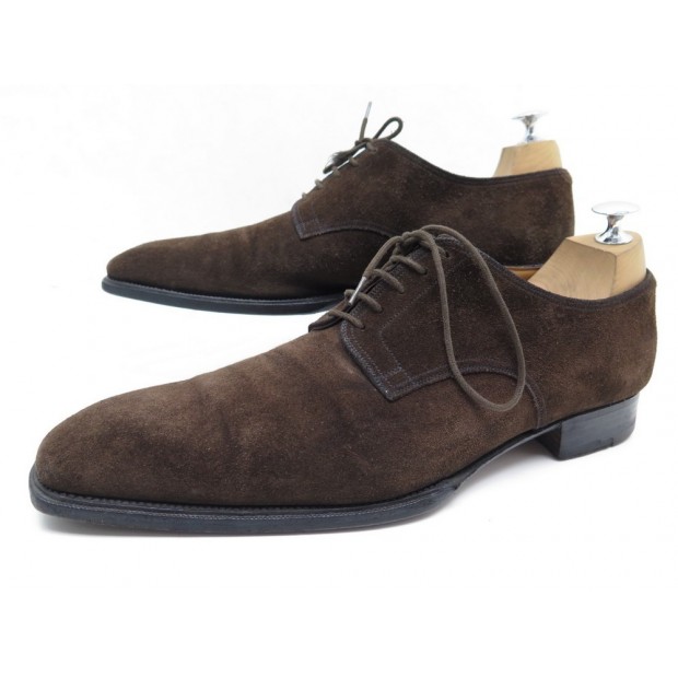 CHAUSSURES JM WESTON 636 10.5 44.5 EN VEAU VELOURS MARRON 