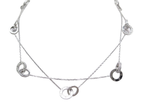 collier cartier sautoir love en or blanc 18k 32