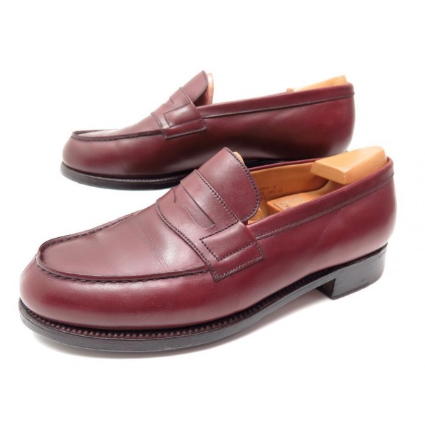 CHAUSSURES JM WESTON 180 5E 39 LARGE 39.5 MOCASSINS CUIR BORDEAUX LOAFERS 675€